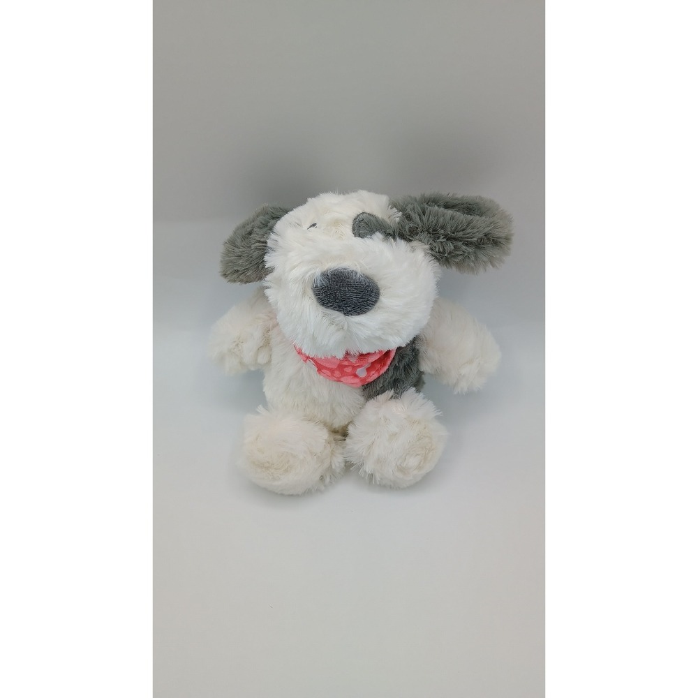7" 2025 Target Favorite Day White Grey Plush Puppy Dog Spot Eye Heart Bandana B5